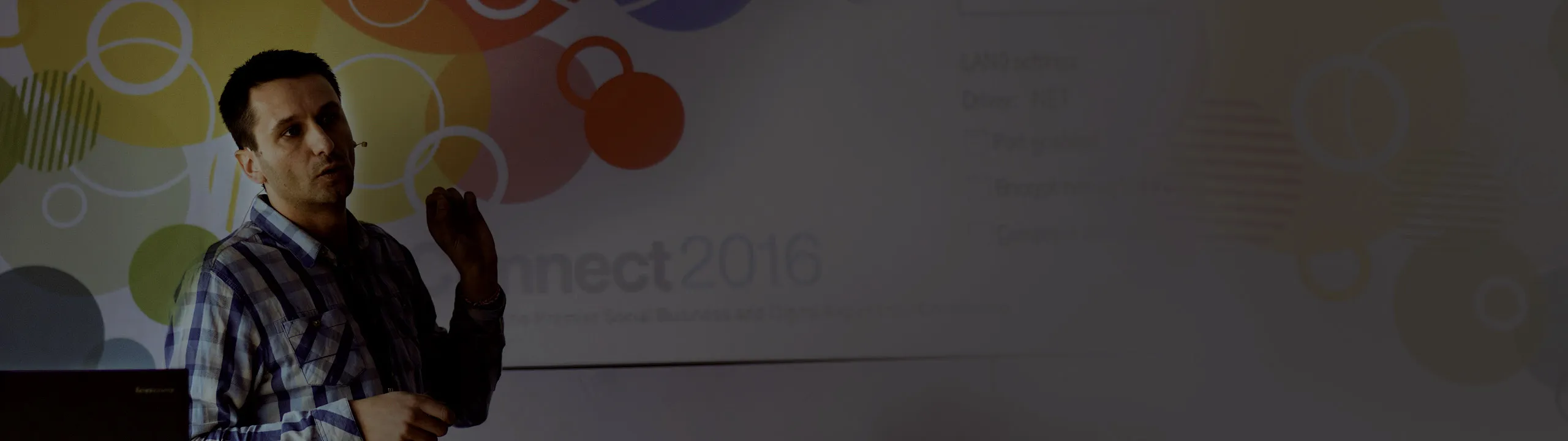 A colleague presenting at a conference